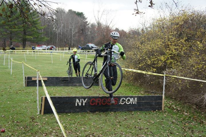 Running through the obstacles at the Bethlehem Cup CX race, Fall 2013.